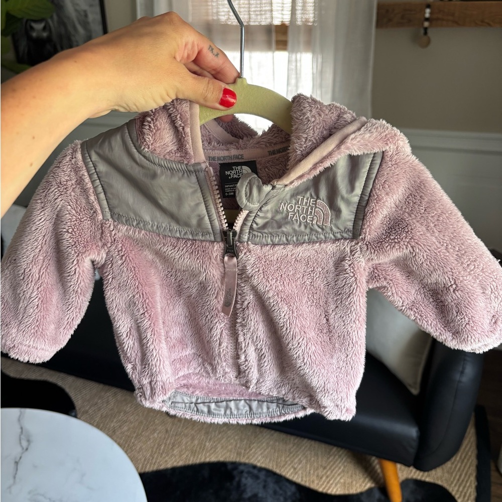 Baby The North Face Pink and Gray Fleece Jacket